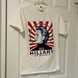 Fruit of the Loom White Graphic Tee. 2016 Hilary for President